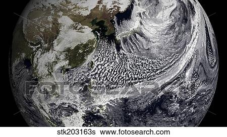 January 2, 2009 - Cloud simulation of a single day centered over the western Pacific. View Large Photo Image Stock Photograph - January 2, 2009 - Cloud simulation of a single day centered over the western Pacific.. Fotosearch