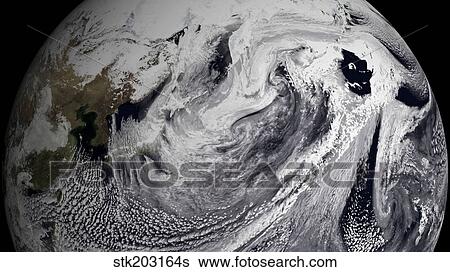 January 2, 2009 - Cloud simulation of a single day centered over the middle Pacific. View Large Photo Image Stock Photograph - January 2, 2009 - Cloud simulation of a single day centered over the middle Pacific. . Fotosearch