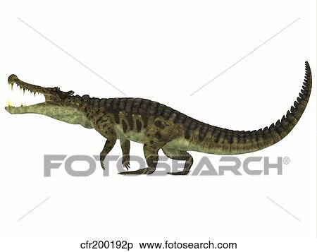 Kaprosuchus is an extinct genus of crocodile. View Large Illustration Stock Illustration - Kaprosuchus is an extinct genus of crocodile.. Fotosearch