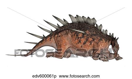 Kentrosaurus dinosaur resting, white background. View Large Illustration Stock Illustration - Kentrosaurus dinosaur resting, white background.. Fotosearch