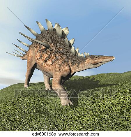 Kentrosaurus dinosaur. View Large Illustration Stock Illustration - Kentrosaurus dinosaur.. Fotosearch