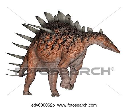 Kentrosaurus dinosaur, white background. View Large Illustration Stock Illustration - Kentrosaurus dinosaur, white background.. Fotosearch