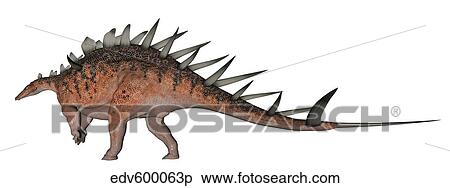 Kentrosaurus dinosaur, white background. View Large Illustration Stock Illustration - Kentrosaurus dinosaur, white background.. Fotosearch