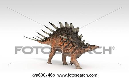 Stock Illustration - Kentrosaurus dinosaur, white background.. Fotosearch