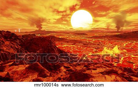 Stock Illustration - Kepler 10b is the first extrasolar planet discovered that is known to be solid.. Fotosearch