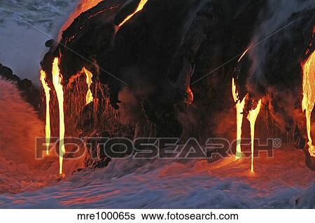 Kilauea lava flow sea entry, Big Island, Hawaii. View Large Photo Image Stock Photograph - Kilauea lava flow sea entry, Big Island, Hawaii.. Fotosearch