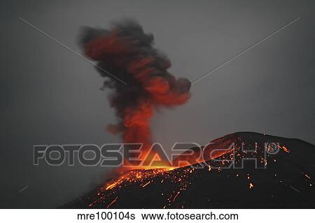 Stock Photograph - Krakatau eruption, Sunda Strait, Indonesia.. Fotosearch