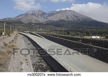 Lahar channeling system, Sakurajima Volcano, Japan. View Large Photo Image Stock Photograph - Lahar channeling system, Sakurajima Volcano, Japan.. Fotosearch