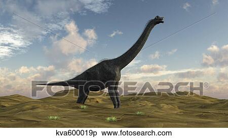 Large Brachiosaurus in a barren evnironment. View Large Illustration Stock Illustration - Large Brachiosaurus in a barren evnironment.. Fotosearch