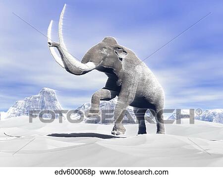 Large mammoth walking slowly on the snowy mountain against the wind. View Large Illustration Stock Illustration - Large mammoth walking slowly on the snowy mountain against the wind.. Fotosearch