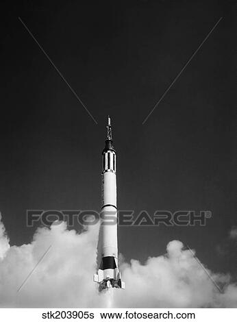 Launching of the Mercury-Redstone 3 rocket from Cape Canaveral, Florida. View Large Photo Image Stock Photograph - Launching of the Mercury-Redstone 3 rocket from Cape Canaveral, Florida.. Fotosearch