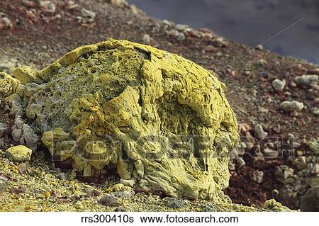 Lava bomb coated in yellow sulphurous fumarole deposits. View Large Photo Image Stock Photograph - Lava bomb coated in yellow sulphurous fumarole deposits.. Fotosearch