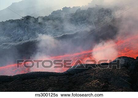 Lava flow during eruption of Mount Etna volcano, Sicily, Italy. View Large Photo Image Stock Photograph - Lava flow during eruption of Mount Etna volcano, Sicily, Italy.. Fotosearch