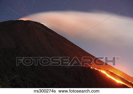 Lava flowing from a small lava shield on the flank of Pacaya volcano, Guatemala. View Large Photo Image Stock Photograph - Lava flowing from a small lava shield on the flank of Pacaya volcano, Guatemala.. Fotosearch
