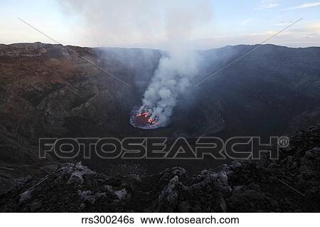 Lava Lake in bottom of summit caldera, Nyiragongo Volcano, Democratic Republic of the Congo. View Large Photo Image Stock Photograph - Lava Lake in bottom of summit caldera, Nyiragongo Volcano, Democratic Republic of the Congo.. Fotosearch