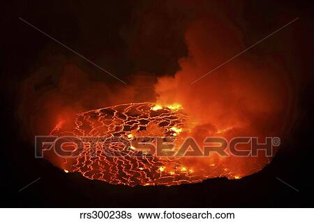 Lava lake in pit crater, Nyiragongo Volcano, Democratic Republic of Congo. View Large Photo Image Stock Photograph - Lava lake in pit crater, Nyiragongo Volcano, Democratic Republic of Congo.. Fotosearch