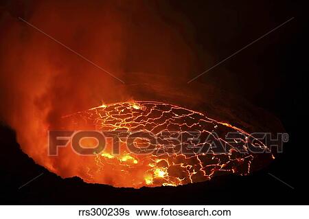 Lava lake in pit crater, Nyiragongo Volcano, Democratic Republic of Congo. View Large Photo Image Stock Photograph - Lava lake in pit crater, Nyiragongo Volcano, Democratic Republic of Congo.. Fotosearch