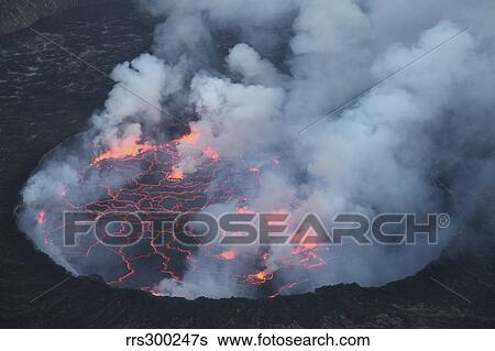 Lava Lake with small lava fountains, Nyiragongo Volcano, Democratic Republic of the Congo. View Large Photo Image Stock Photograph - Lava Lake with small lava fountains, Nyiragongo Volcano, Democratic Republic of the Congo.. Fotosearch
