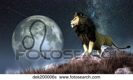 Stock Illustration - Leo is the fifth astrological sign of the Zodiac. . Fotosearch