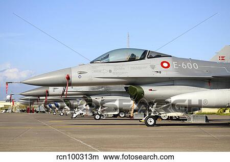 Line-up of F-16A MLU of the Royal Danish Air Force at Naval Air Station Sigonella. View Large Photo Image Picture - Line-up of F-16A MLU of the Royal Danish Air Force at Naval Air Station Sigonella.. Fotosearch