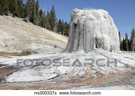 Lone Star Geyser geyserite cone, Third Geyser Basin geothermal area, Yellowstone National Park, Wyoming. View Large Photo Image Stock Photograph - Lone Star Geyser geyserite cone, Third Geyser Basin geothermal area, Yellowstone National Park, Wyoming.. Fotosearch