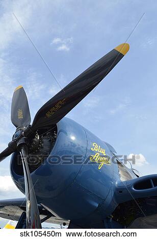 Low angle view of the propeller on a F8F Bearcat. View Large Photo Image Picture - Low angle view of the propeller on a F8F Bearcat.. Fotosearch