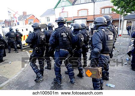 Loyalist protesters attack police lines at the Albertbridge Road in Belfast, Northern Ireland. View Large Photo Image Picture - Loyalist protesters attack police lines at the Albertbridge Road in Belfast, Northern Ireland.. Fotosearch