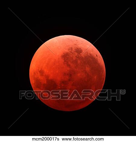 Stock Photograph - Lunar eclipse taken on April 15, 2014.. Fotosearch