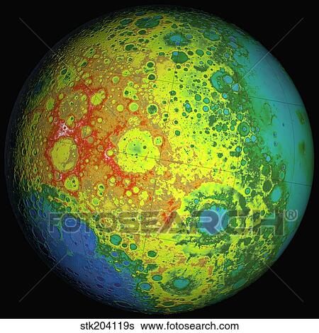 Stock Photograph - Lunar topography globe.. Fotosearch