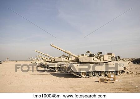 Picture - M1 Abrams tank at Camp Warhorse.. Fotosearch