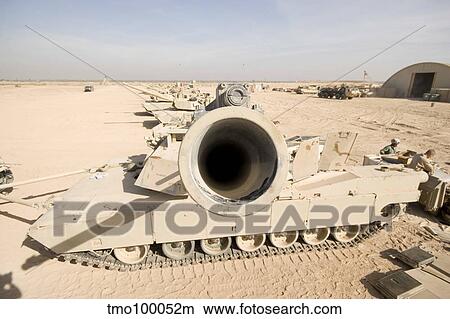 Picture - M1 Abrams tank at Camp Warhorse.. Fotosearch