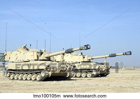 M109 Paladin, a self-propelled 155mm howitzer. View Large Photo Image Picture - M109 Paladin, a self-propelled 155mm howitzer.. Fotosearch