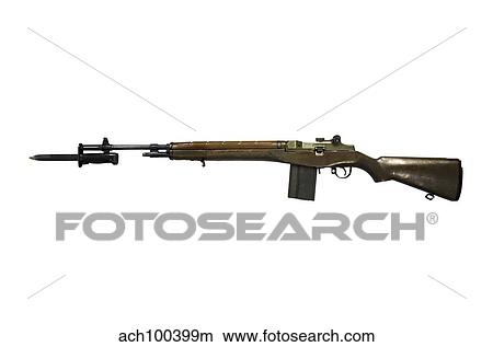 Picture - M14 rifle, developed from the M1 Garand.. Fotosearch