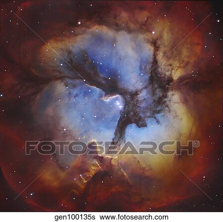 M20, The Trifid Nebula in Sagittarius. View Large Photo Image Stock Photograph - M20, The Trifid Nebula in Sagittarius.. Fotosearch