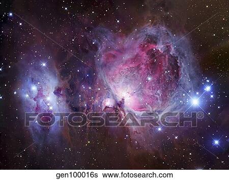 M42, the Orion Nebula (top), and NGC 1977, a reflection nebula (bottom). View Large Photo Image Stock Photograph - M42, the Orion Nebula (top), and NGC 1977, a reflection nebula (bottom).. Fotosearch