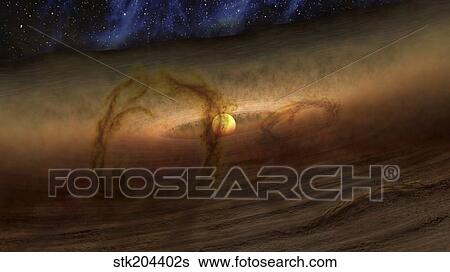 Magnetic loops carry gas and dust above disks of planet-forming material circling stars. View Large Illustration Stock Illustration - Magnetic loops carry gas and dust above disks of planet-forming material circling stars.. Fotosearch