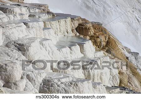 Main travertine sinter terrace. Mammoth Hot Springs, Yellowstone National Park, Wyoming. View Large Photo Image Stock Photograph - Main travertine sinter terrace. Mammoth Hot Springs, Yellowstone National Park, Wyoming.. Fotosearch