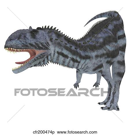 Stock Illustration - Majungasaurus dinosaur, white background.. Fotosearch