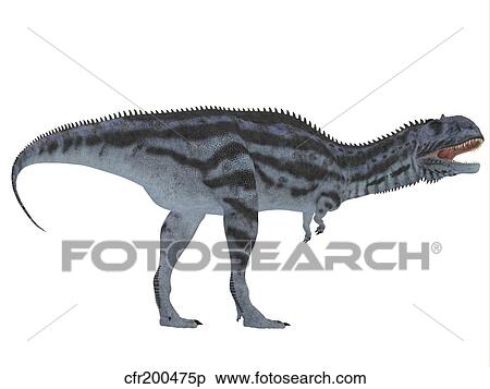 Stock Illustration - Majungasaurus dinosaur, white background.. Fotosearch