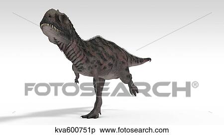 Stock Illustration - Majungasaurus dinosaur, white background.. Fotosearch