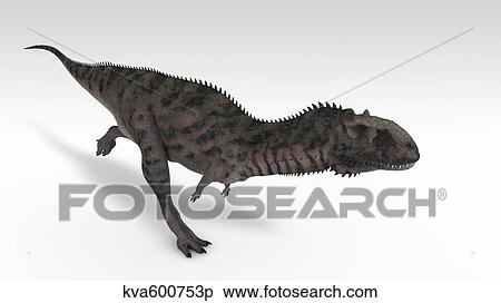 Stock Illustration - Majungasaurus dinosaur, white background.. Fotosearch
