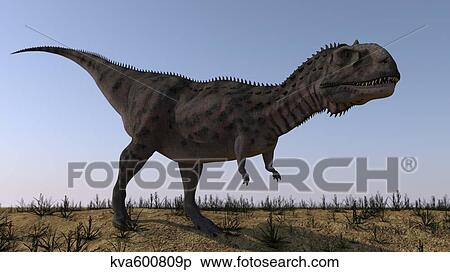 Stock Illustration - Majungasaurus in a barren environment.. Fotosearch