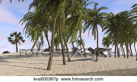 Majungasaurus running across a tropical landscape. View Large Illustration Stock Illustration - Majungasaurus running across a tropical landscape.. Fotosearch