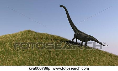 Mamenchisaurus in an open field. View Large Illustration Stock Illustration - Mamenchisaurus in an open field.. Fotosearch