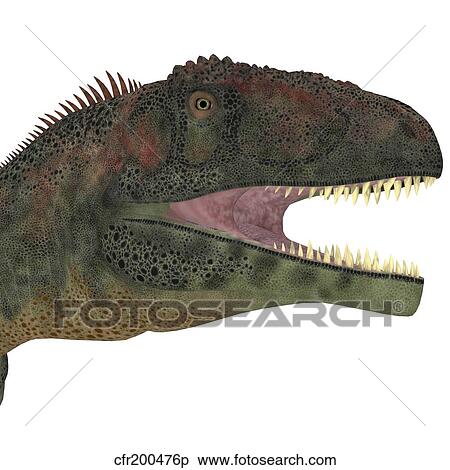 Stock Illustration - Mapusaurus dinosaur head.. Fotosearch