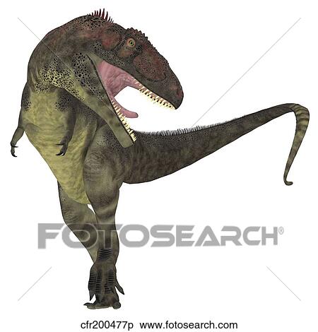 Stock Illustration - Mapusaurus dinosaur, white background.. Fotosearch