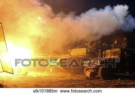 Marines fight aliens with a torrent of heavy tank and machine gunfire. View Large Photo Image Picture - Marines fight aliens with a torrent of heavy tank and machine gunfire.. Fotosearch