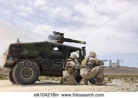Marines fire a BGM-71 TOW missile. View Large Photo Image Picture - Marines fire a BGM-71 TOW missile.. Fotosearch