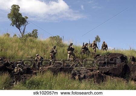 Marines patrol the Australian outback. View Large Photo Image Picture - Marines patrol the Australian outback.. Fotosearch