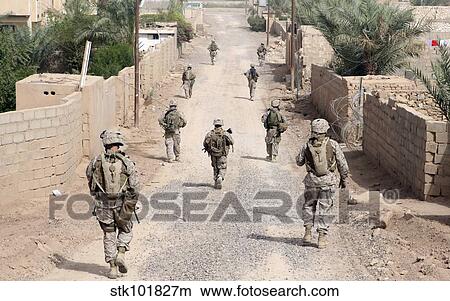 Picture - Marines patrol the streets of Iraq.. Fotosearch